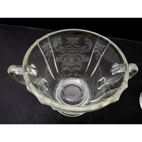 Indiana Glass Madrid Clear Creamer and Sugar Bowl - Picture 2 of 5